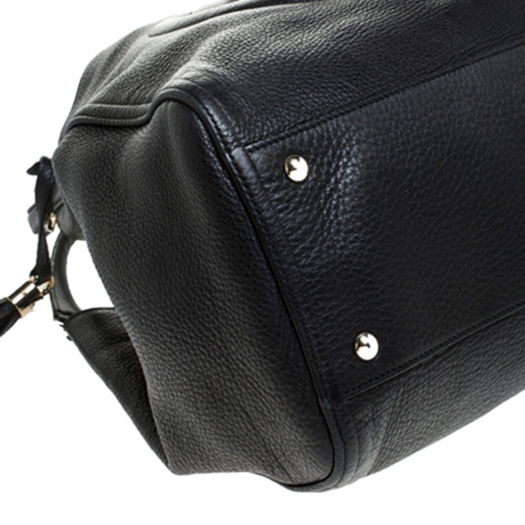 Pre Owned Gucci Black Pebbled Leather Medium Soho Bag