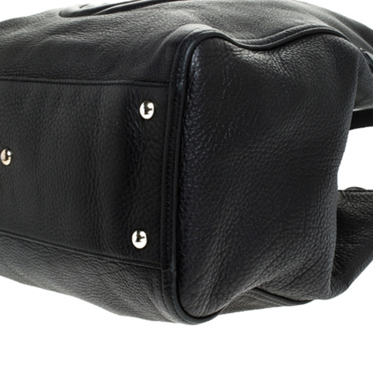 Pre Owned Gucci Black Pebbled Leather Medium Soho Bag