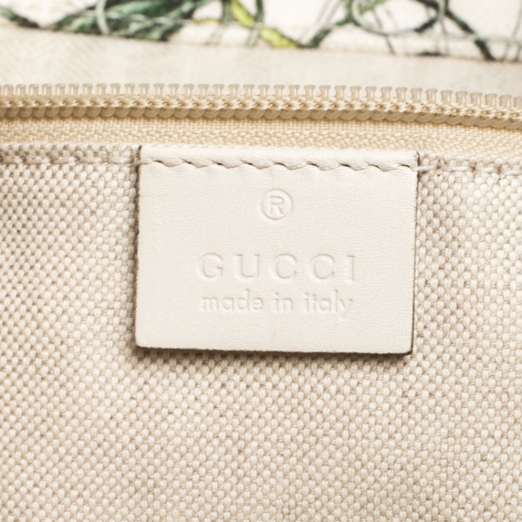 Pre Owned Gucci Multicolor Floral Canvas Large Shopper Tote