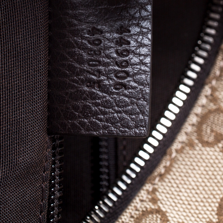 Pre Owned Gucci Beige/Brown GG Canvas and Leather Backpack