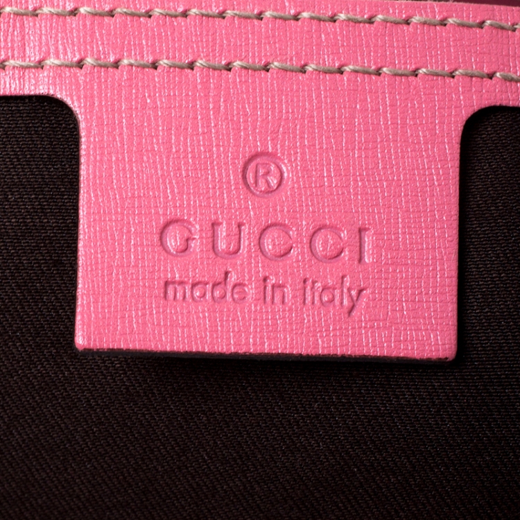 Pre Owned Gucci Beige/Pink GG Supreme Coated Canvas and Leather Joy Shopper Tote