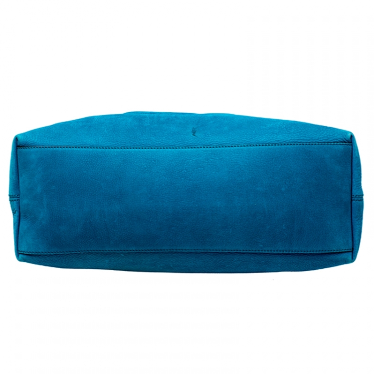 Pre Owned Gucci Blue Suede Medium Soho Tote