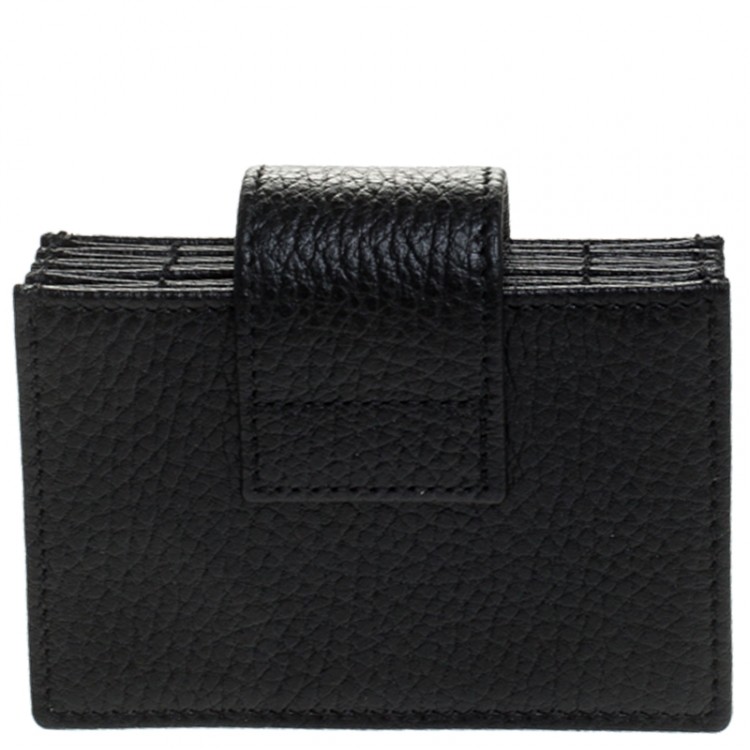 Pre Owned Gucci Black GG Marmont Leather Expandable Card Holder