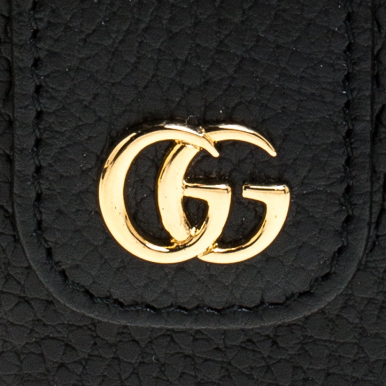Pre Owned Gucci Black GG Marmont Leather Expandable Card Holder