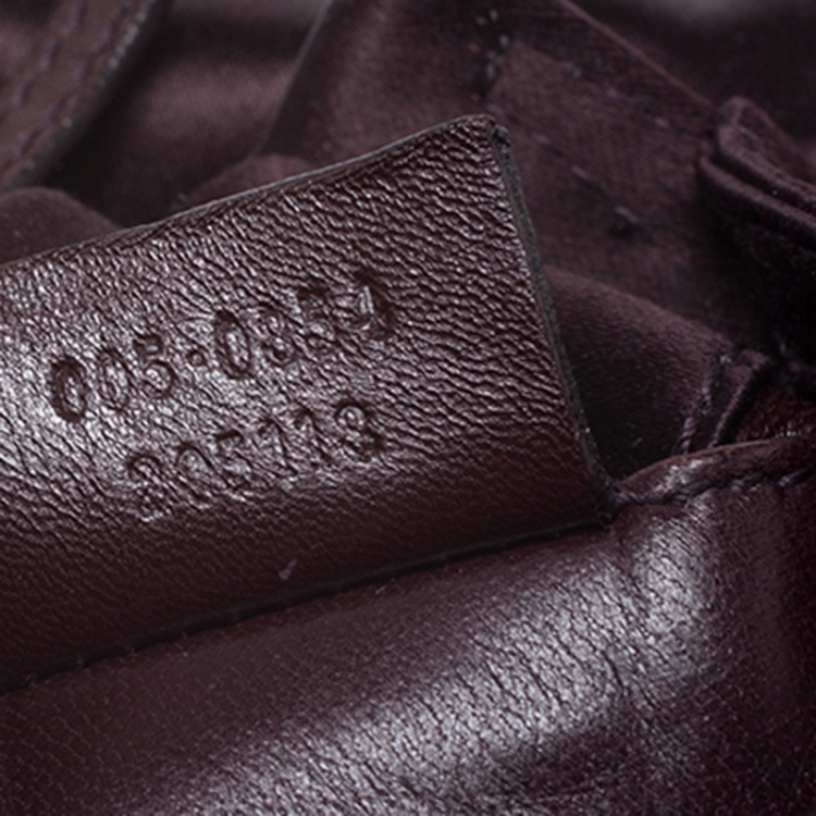 Pre Owned Gucci Maroon Satin Mini Drawstring Pouch