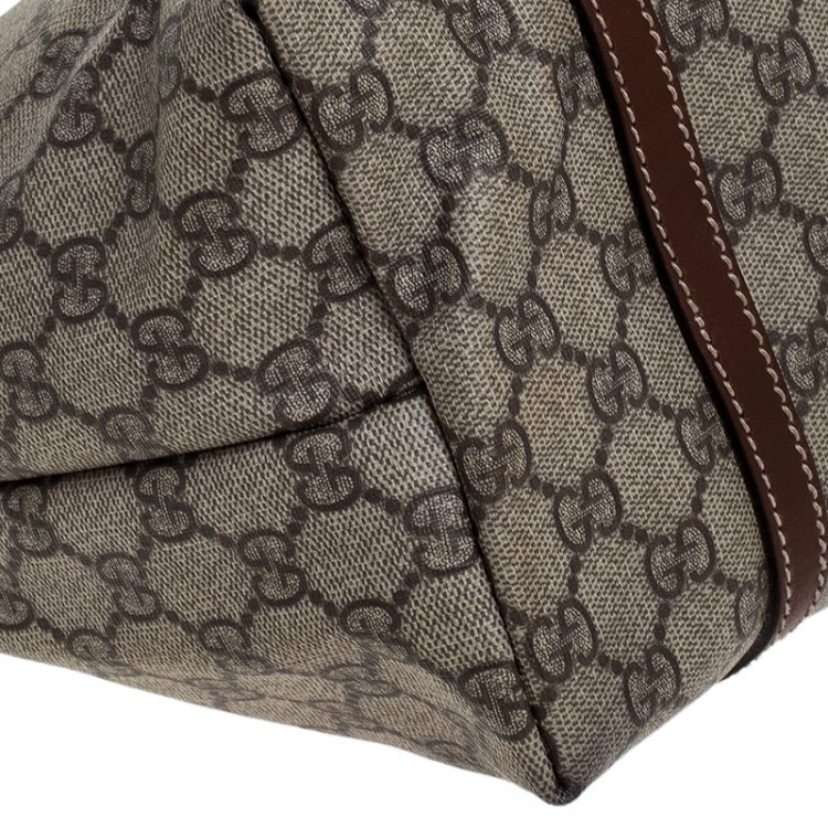 Pre Owned Gucci Brown GG Supreme Coated Canvas and Leather Joy Shopper Tote