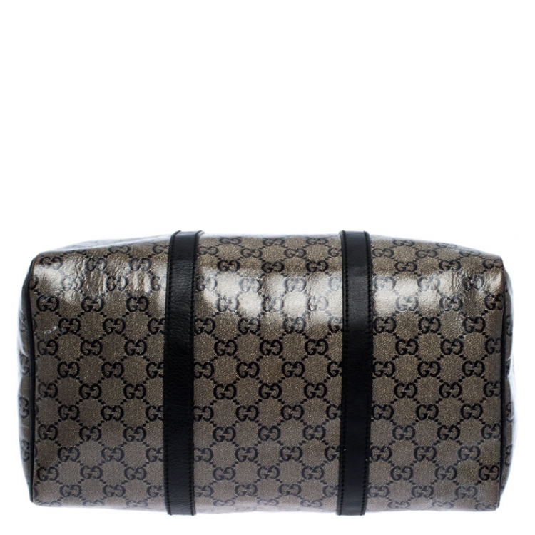 Pre Owned Gucci Grey/Black GG Crystal Canvas Medium Joy Boston Bag