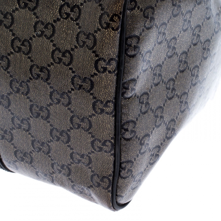 Pre Owned Gucci Grey/Black GG Crystal Canvas Medium Joy Boston Bag