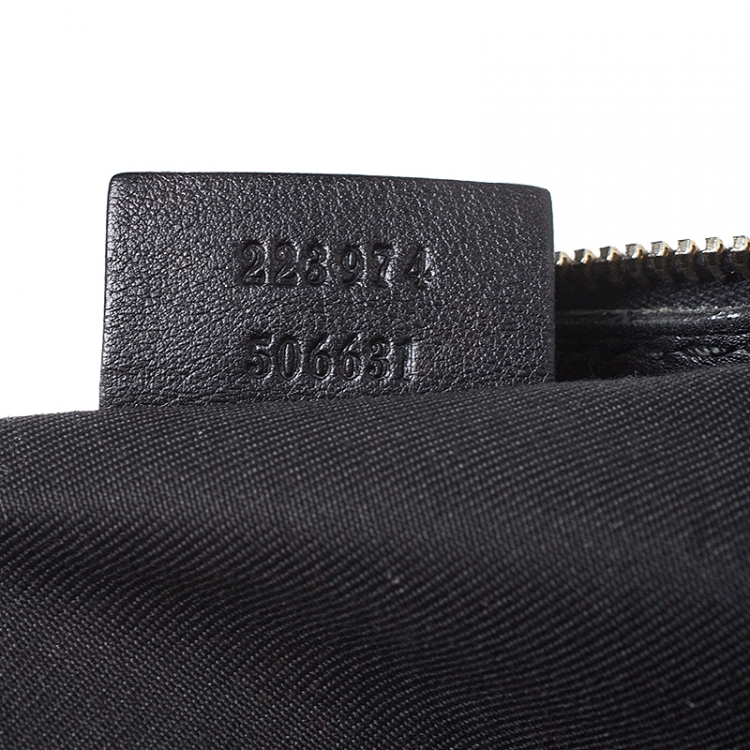 Pre Owned Gucci Black GG Canvas and Leather Medium Sukey Boston Bag