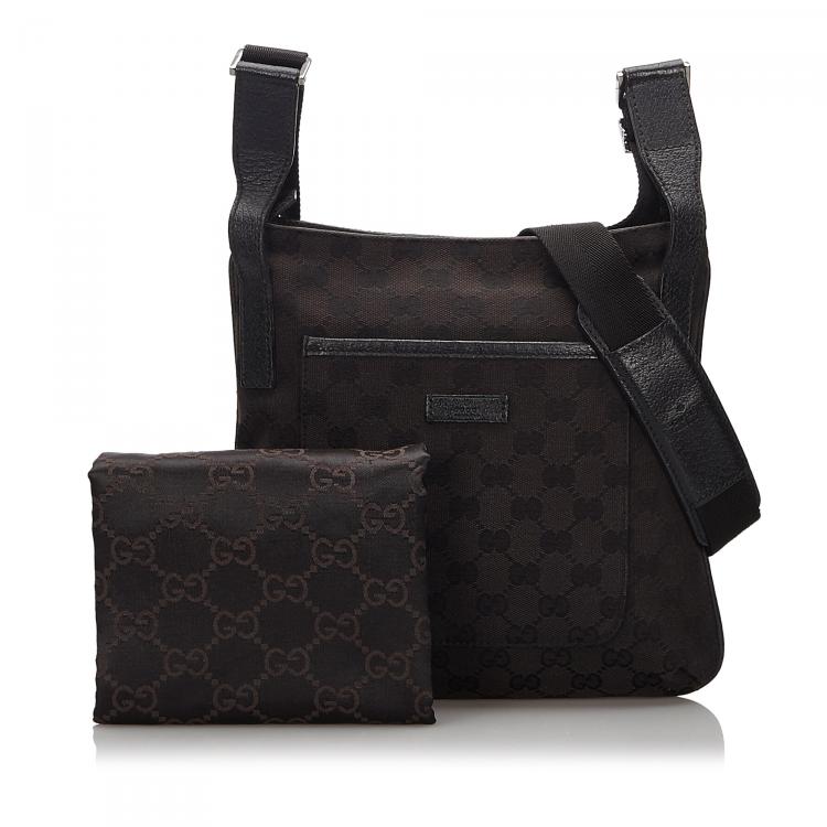 gucci black canvas crossbody bag