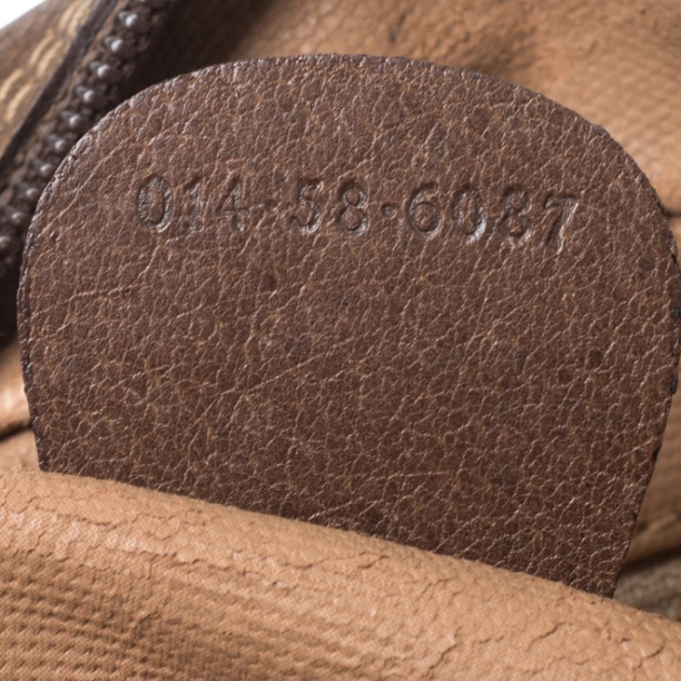 Pre Owned Gucci Brown GG Supreme Coated Canvas and Leather Vintage Cosmetic Pouch