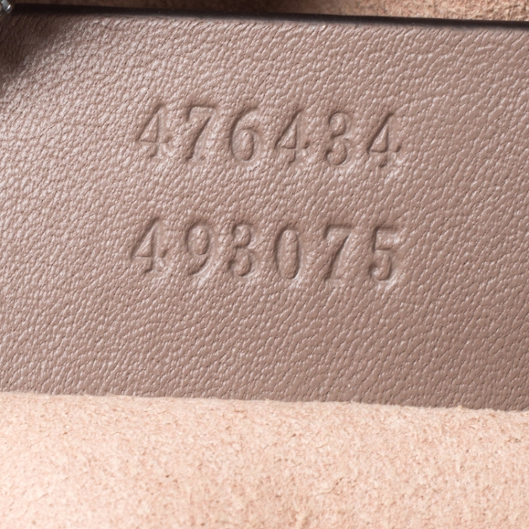 Pre Owned Gucci Old Rose Matelassé Leather GG Marmont Belt Bag