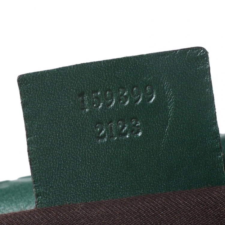 Pre Owned Gucci Green Guccissima Leather Wave Boston Bag