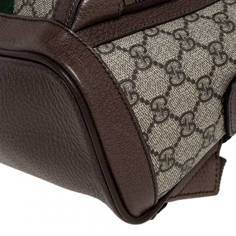 Pre Owned Gucci Beige/Ebony GG Supreme Coated Canvas Small Ophidia Backpack