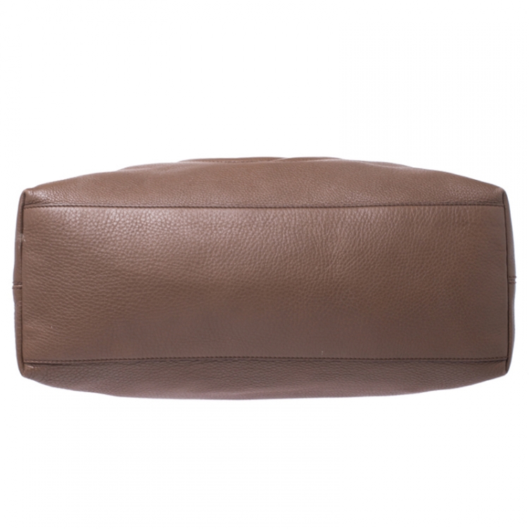 Pre Owned Gucci Brown Pebbled Leather Medium Soho Tote