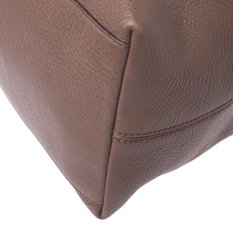 Pre Owned Gucci Brown Pebbled Leather Medium Soho Tote