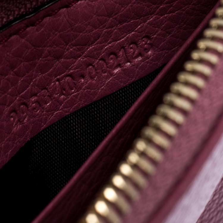 Pre Owned Gucci Purple Leather Soho Wristlet Clutch
