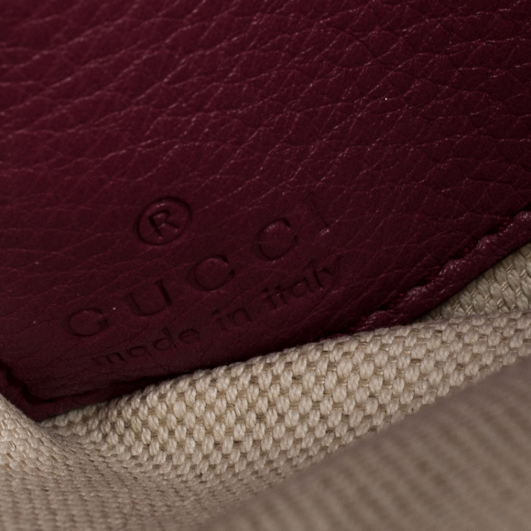 Pre Owned Gucci Purple Leather Soho Wristlet Clutch