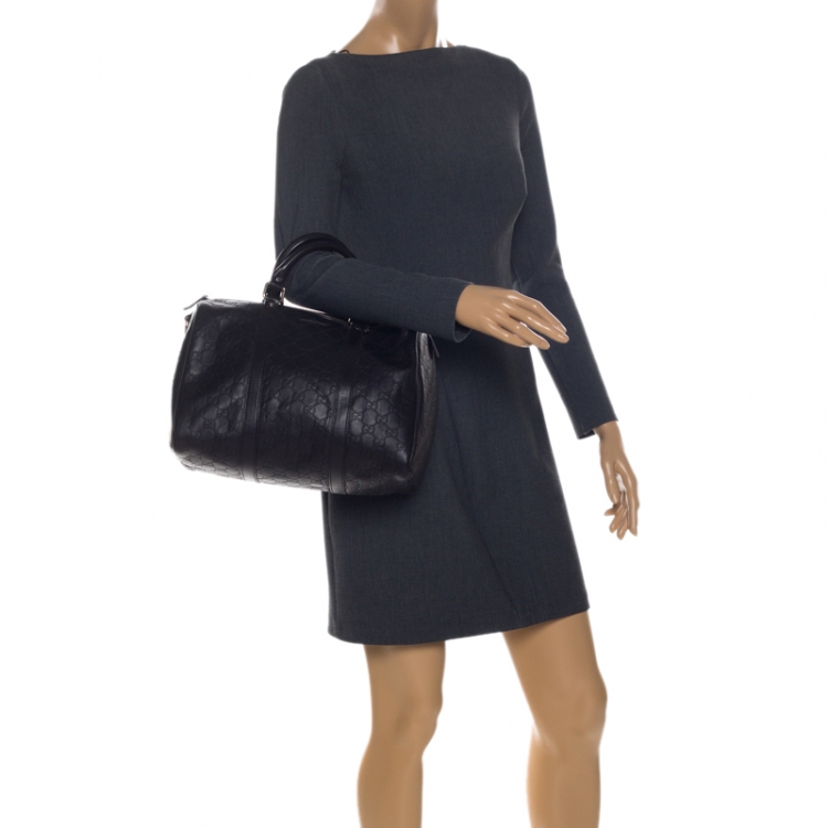 مملوكة مسبقًا Gucci Dark Brown Guccissima Leather Medium Joy Boston Bag