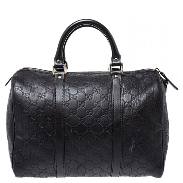مملوكة مسبقًا Gucci Dark Brown Guccissima Leather Medium Joy Boston Bag