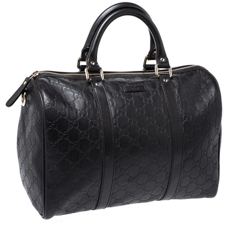 مملوكة مسبقًا Gucci Dark Brown Guccissima Leather Medium Joy Boston Bag
