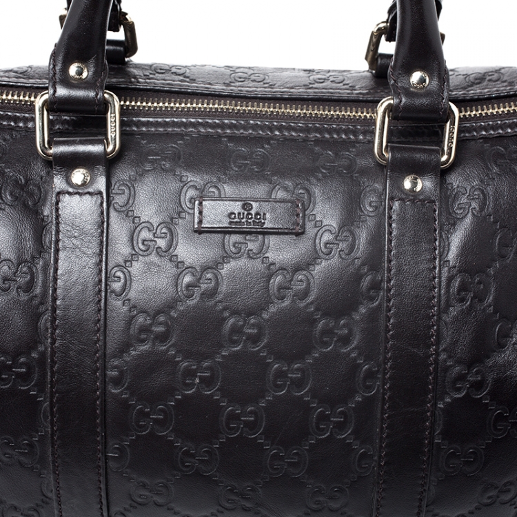 مملوكة مسبقًا Gucci Dark Brown Guccissima Leather Medium Joy Boston Bag