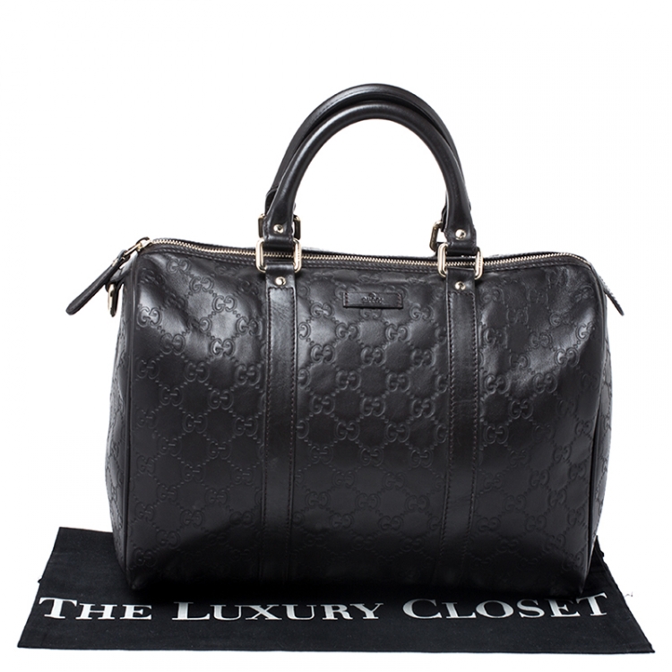 مملوكة مسبقًا Gucci Dark Brown Guccissima Leather Medium Joy Boston Bag
