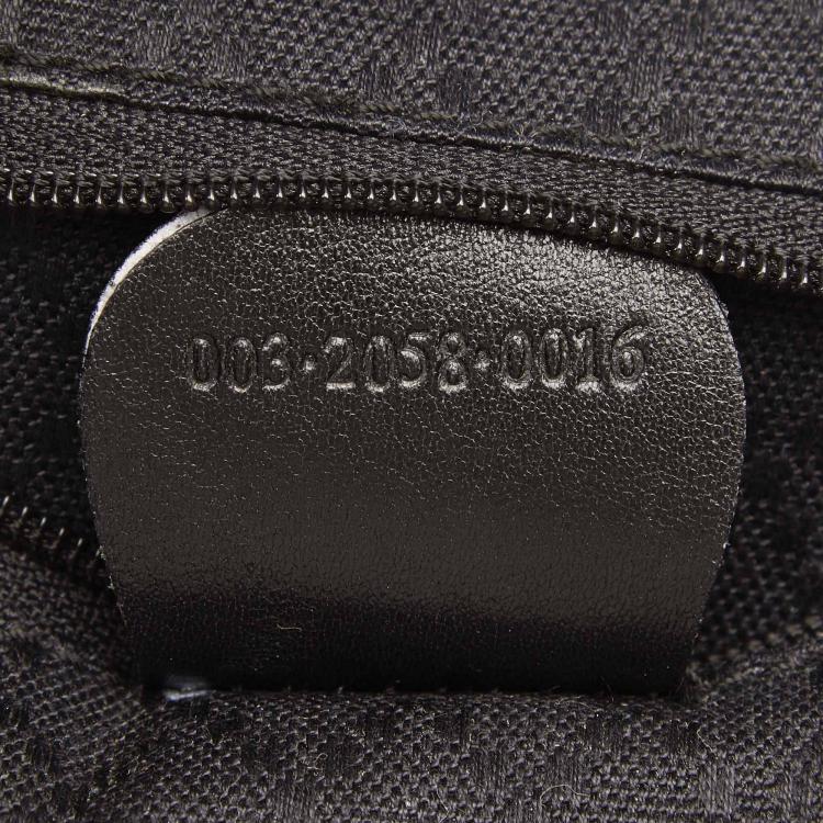 Pre Owned Gucci Black Bamboo Leather Drawstring Backpack