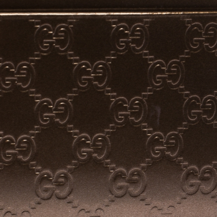 مملوكة مسبقًا Gucci Bronze Nice Microguccissima Leather Card Holder
