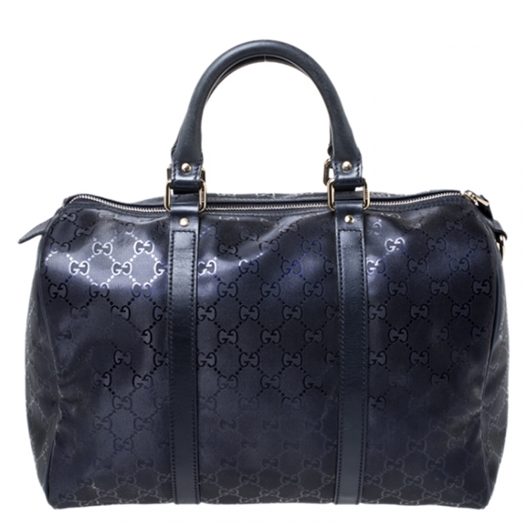 Pre Owned Gucci Purple GG Imprime Medium Joy Boston Bag