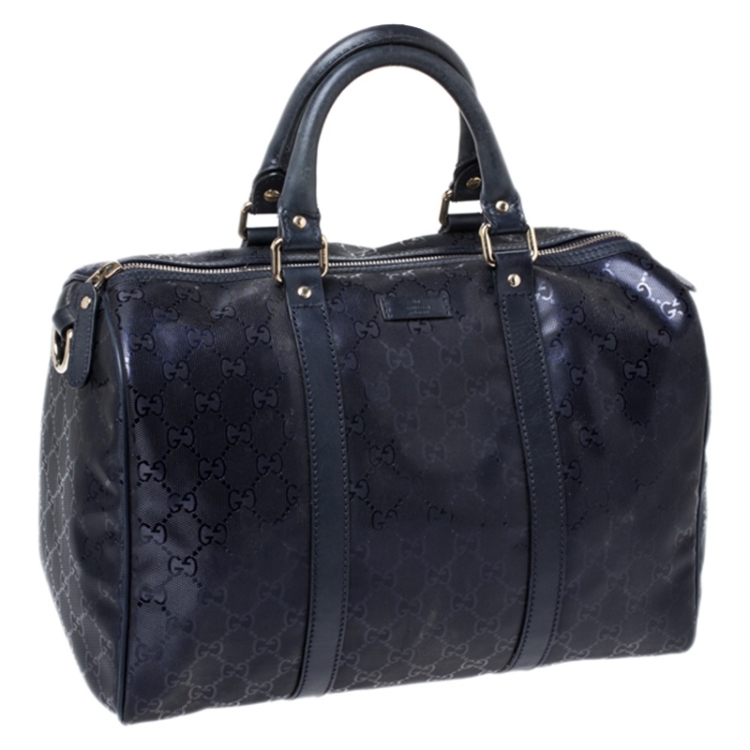 Pre Owned Gucci Purple GG Imprime Medium Joy Boston Bag