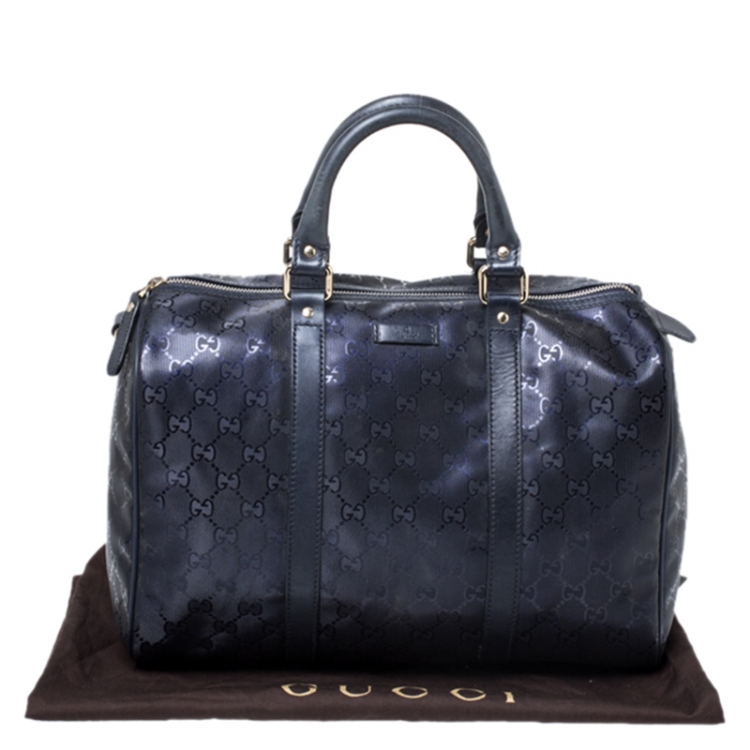 Pre Owned Gucci Purple GG Imprime Medium Joy Boston Bag