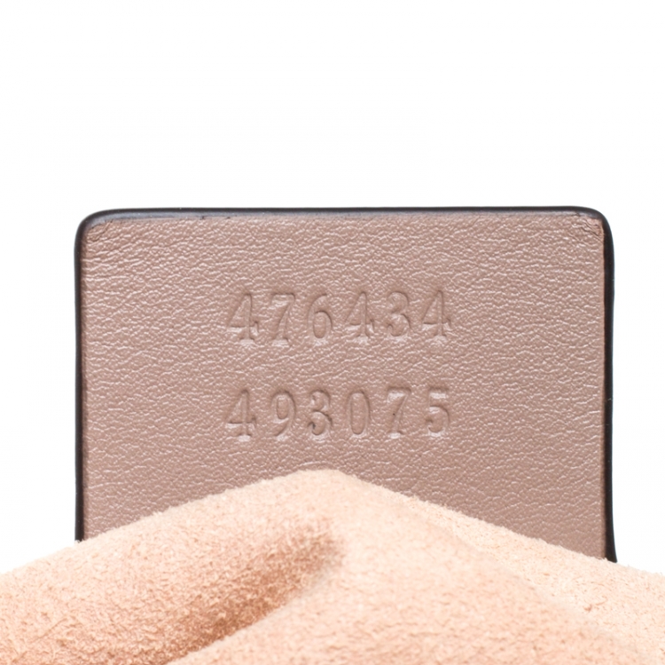 Pre Owned Gucci Beige Matelasse Leather GG Marmont Belt Bag