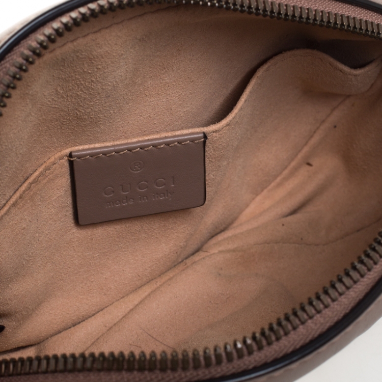 Pre Owned Gucci Beige Matelasse Leather GG Marmont Belt Bag