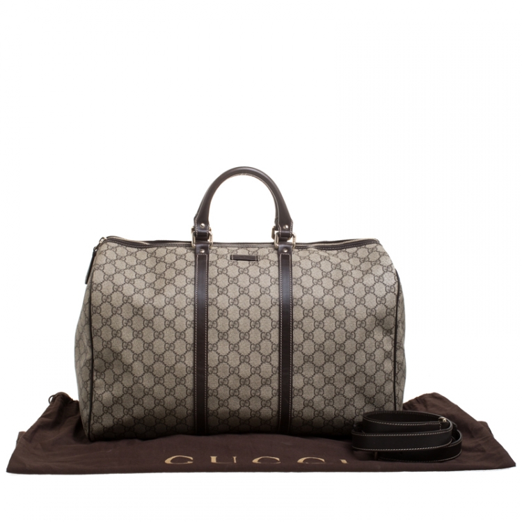مملوكة مسبقًا Gucci Beige/Brown GG Supreme Canvas Duffel Bag