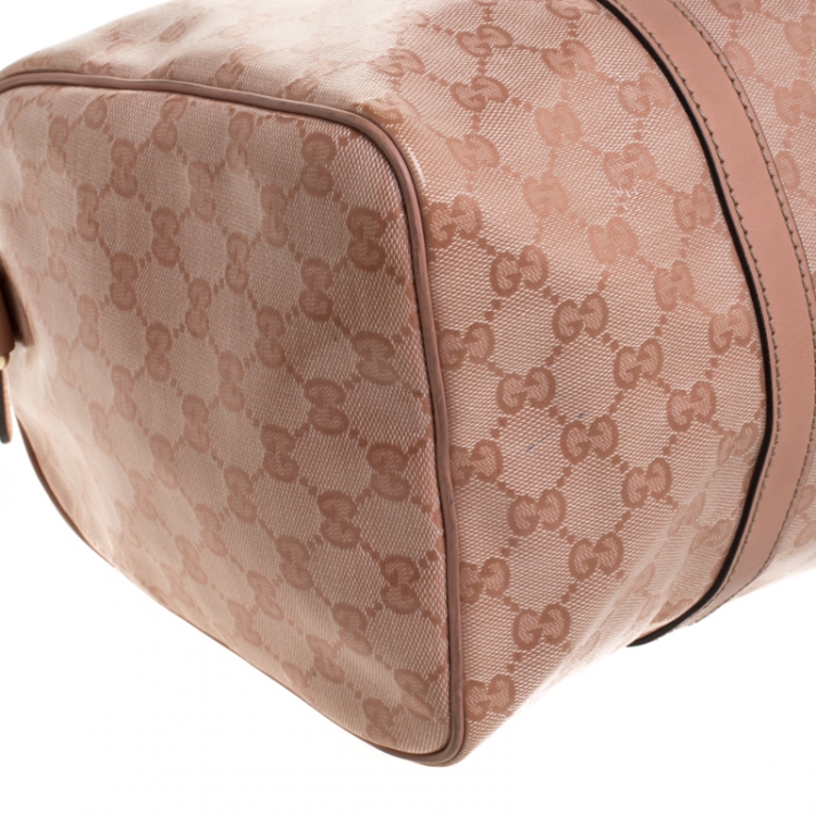 Pre Owned Gucci Pink GG Crystal Canvas Medium Joy Boston Bag