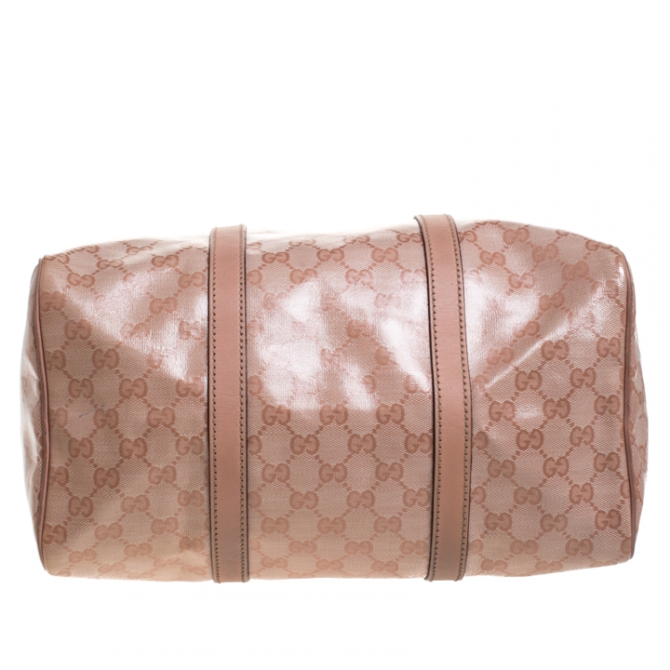 Pre Owned Gucci Pink GG Crystal Canvas Medium Joy Boston Bag