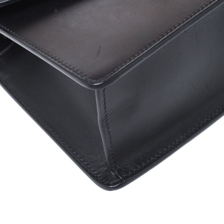 مملوكة مسبقًا Gucci Black Leather Mini Sylvie Top Handle Bag