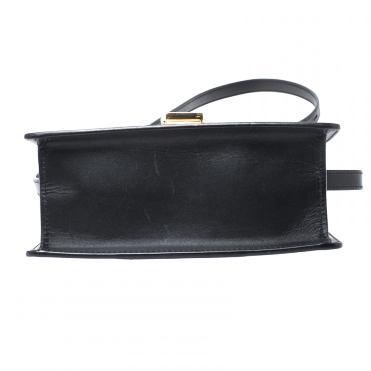 مملوكة مسبقًا Gucci Black Leather Mini Sylvie Top Handle Bag