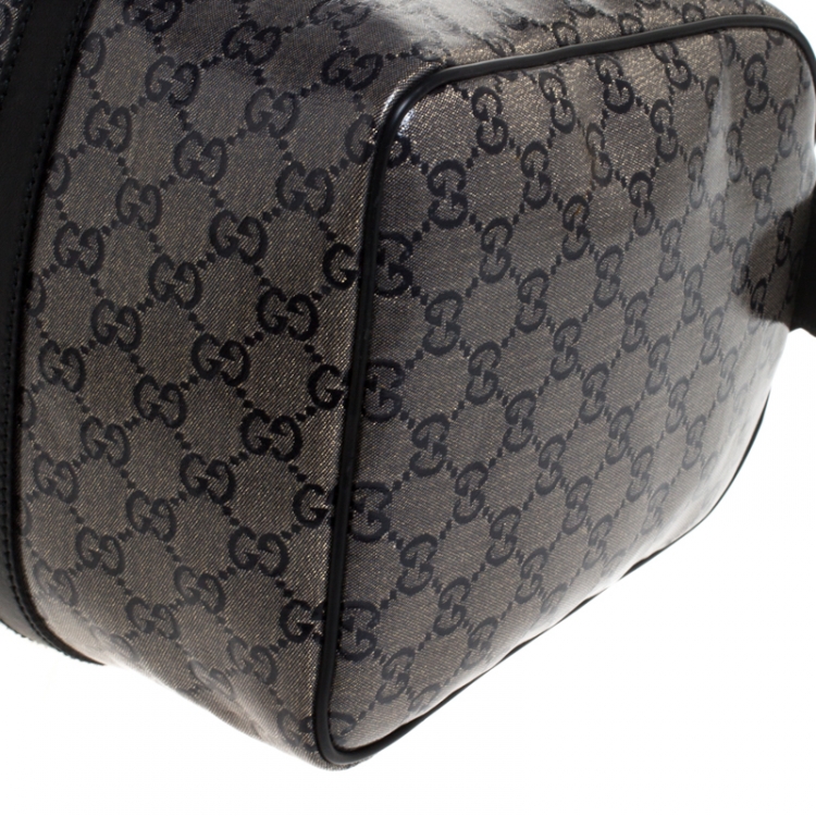 Pre Owned Gucci Grey/Black GG Crystal Canvas Medium Joy Boston Bag