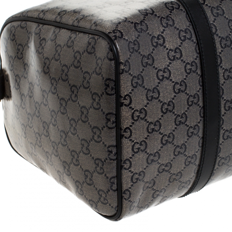 Pre Owned Gucci Grey/Black GG Crystal Canvas Medium Joy Boston Bag