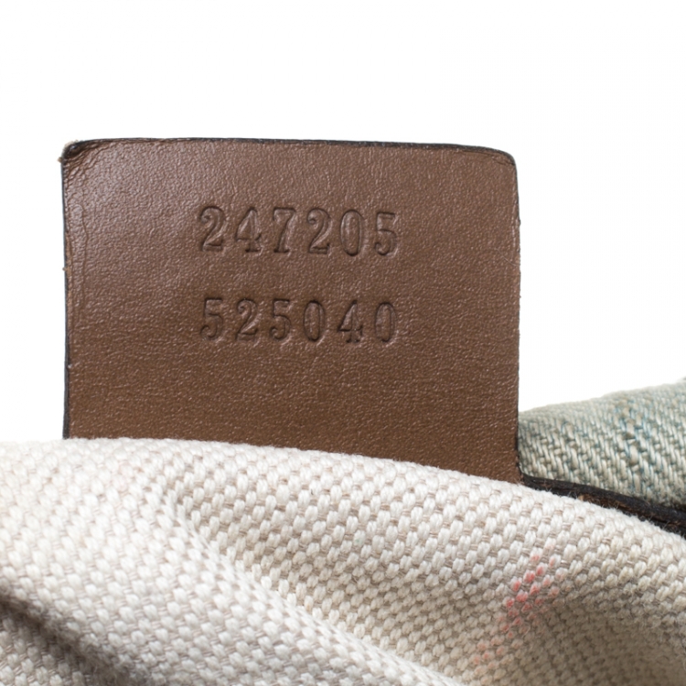 Pre Owned Gucci Blue GG Denim Medium Boston Bag