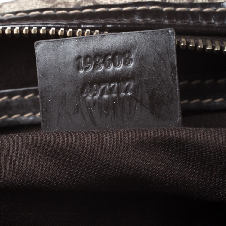 Pre Owned Gucci Beige/Ebony GG Supreme Coated Canvas Medium Hearts Joy Boston Bag