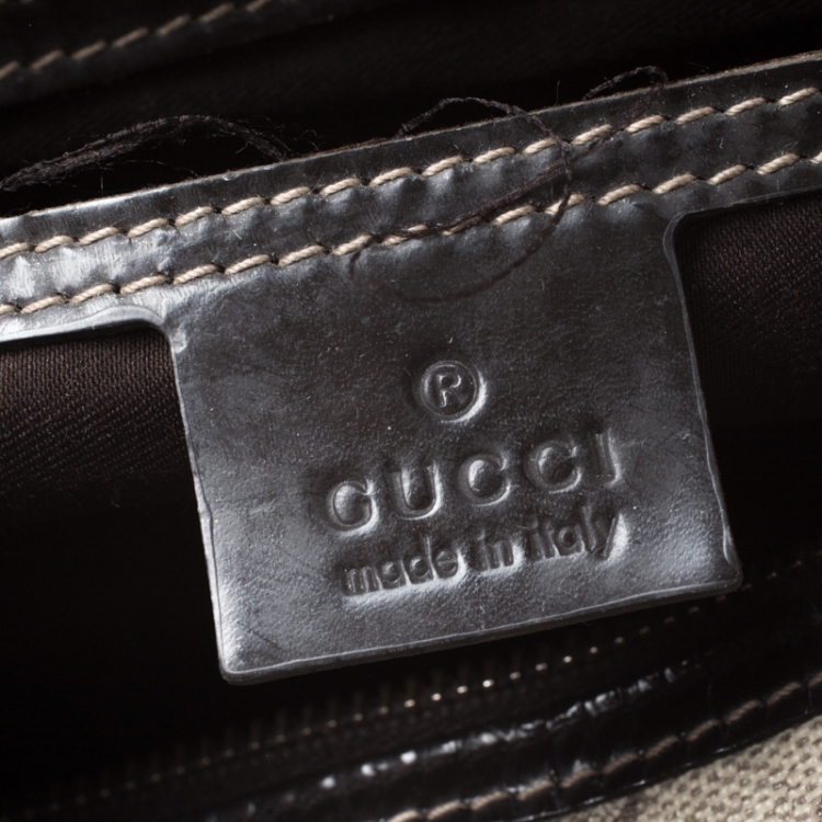 Pre Owned Gucci Beige/Ebony GG Supreme Coated Canvas Medium Hearts Joy Boston Bag