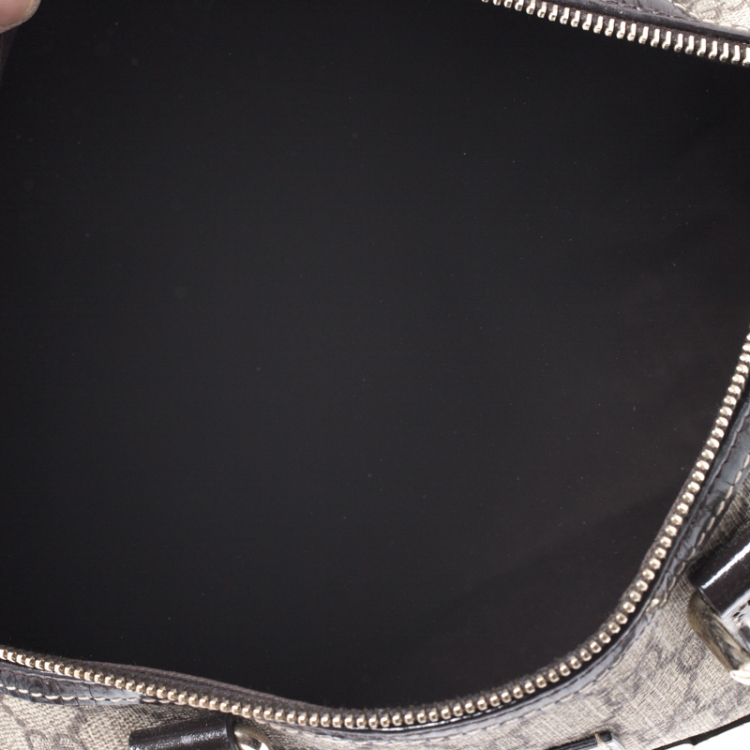 Pre Owned Gucci Beige/Ebony GG Supreme Coated Canvas Medium Hearts Joy Boston Bag