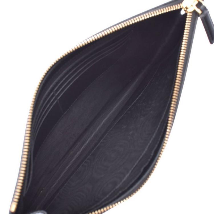 gucci black leather clutch