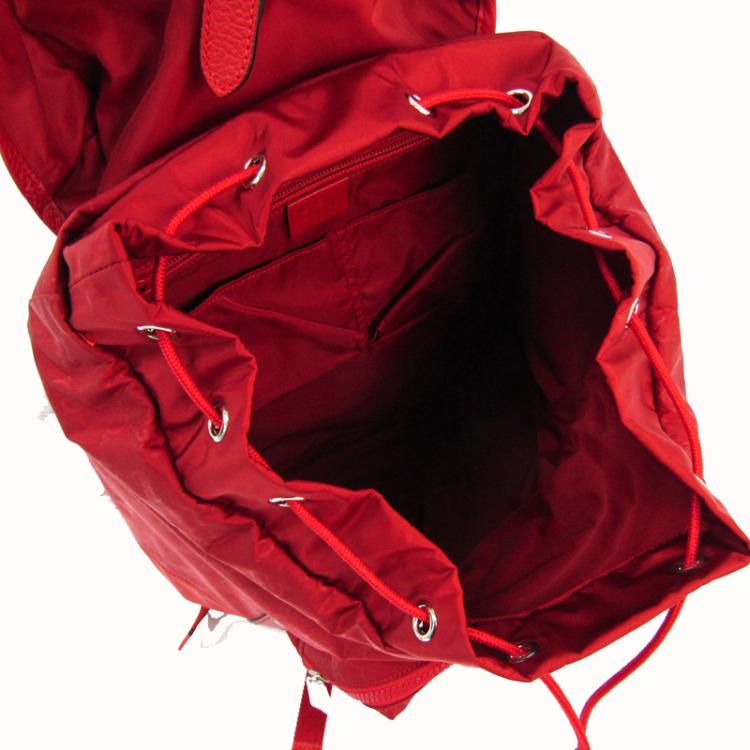 gucci red leather backpack