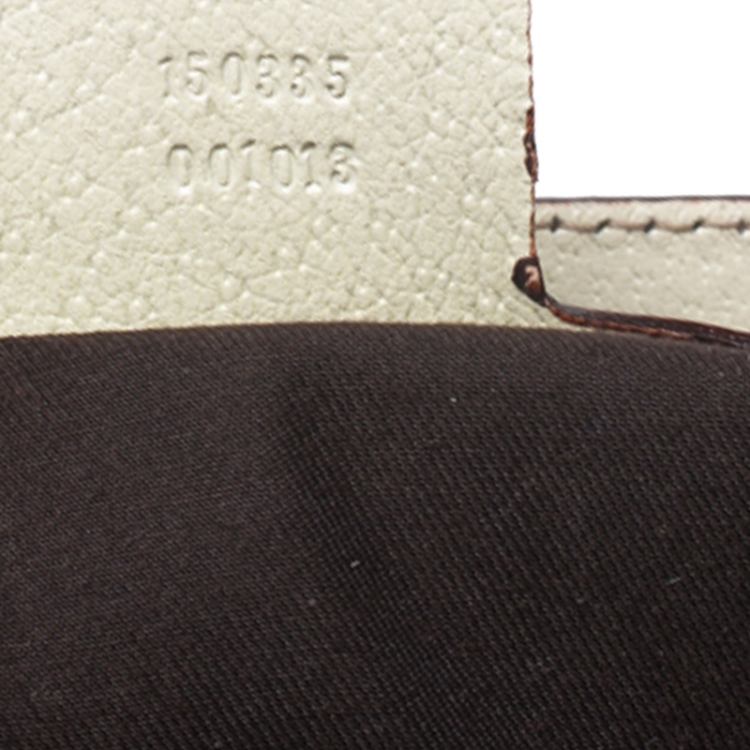 مملوكة مسبقًا Gucci White GG Canvas and Leather Large Web Treasure Boston Bag