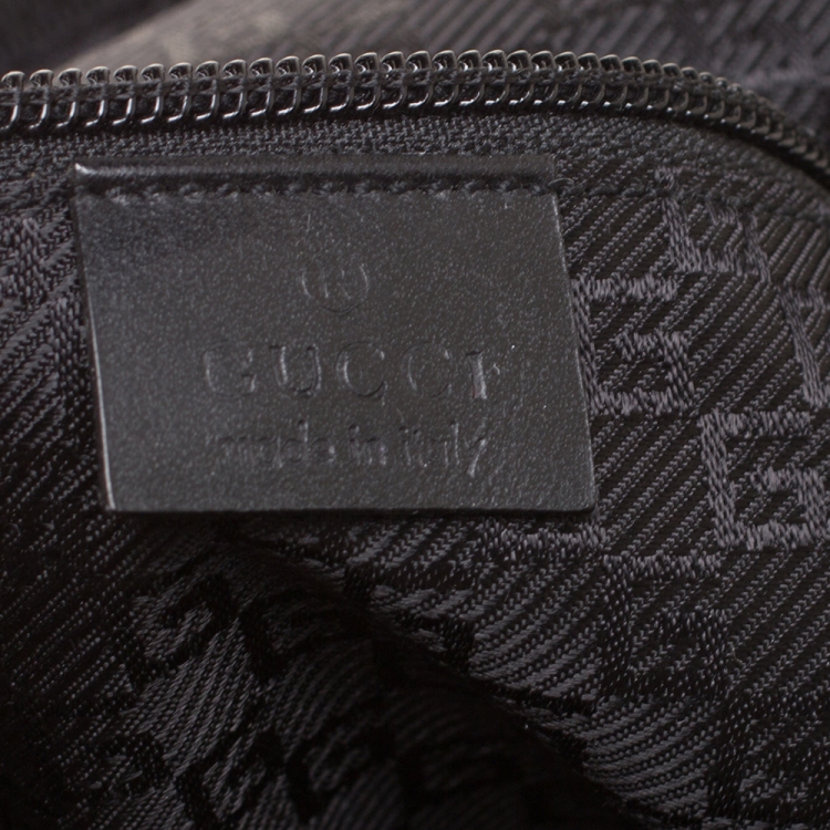 Pre Owned Gucci Black Nylon Web Zipper Line Backpack