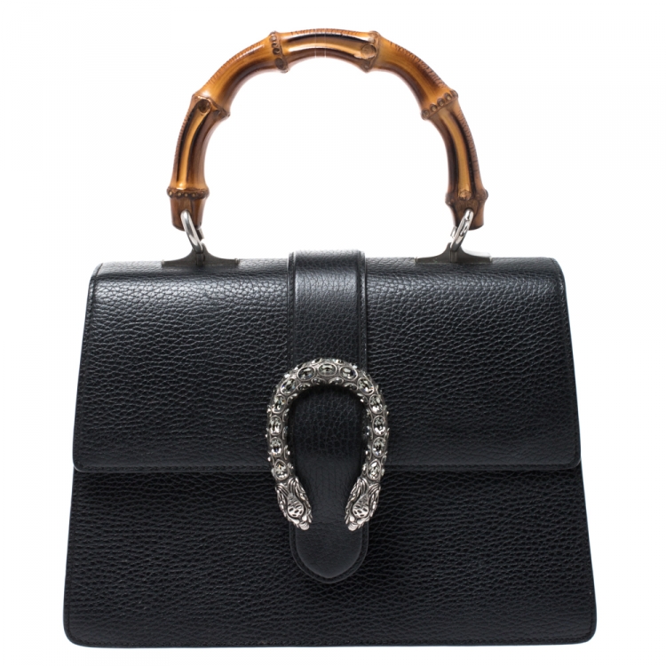 Gucci Dionysus Top-Handle Leather Bag - Black